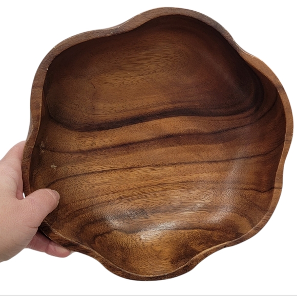 Vintage Mid Century Wooden Bowls Dishes Monkey Pod Wood Decorative Pieces - Picture 5 of 14
